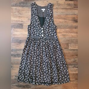 Breakin' Loose Vintage Women's Green Floral Button Front Back-Tie Dress Size 8